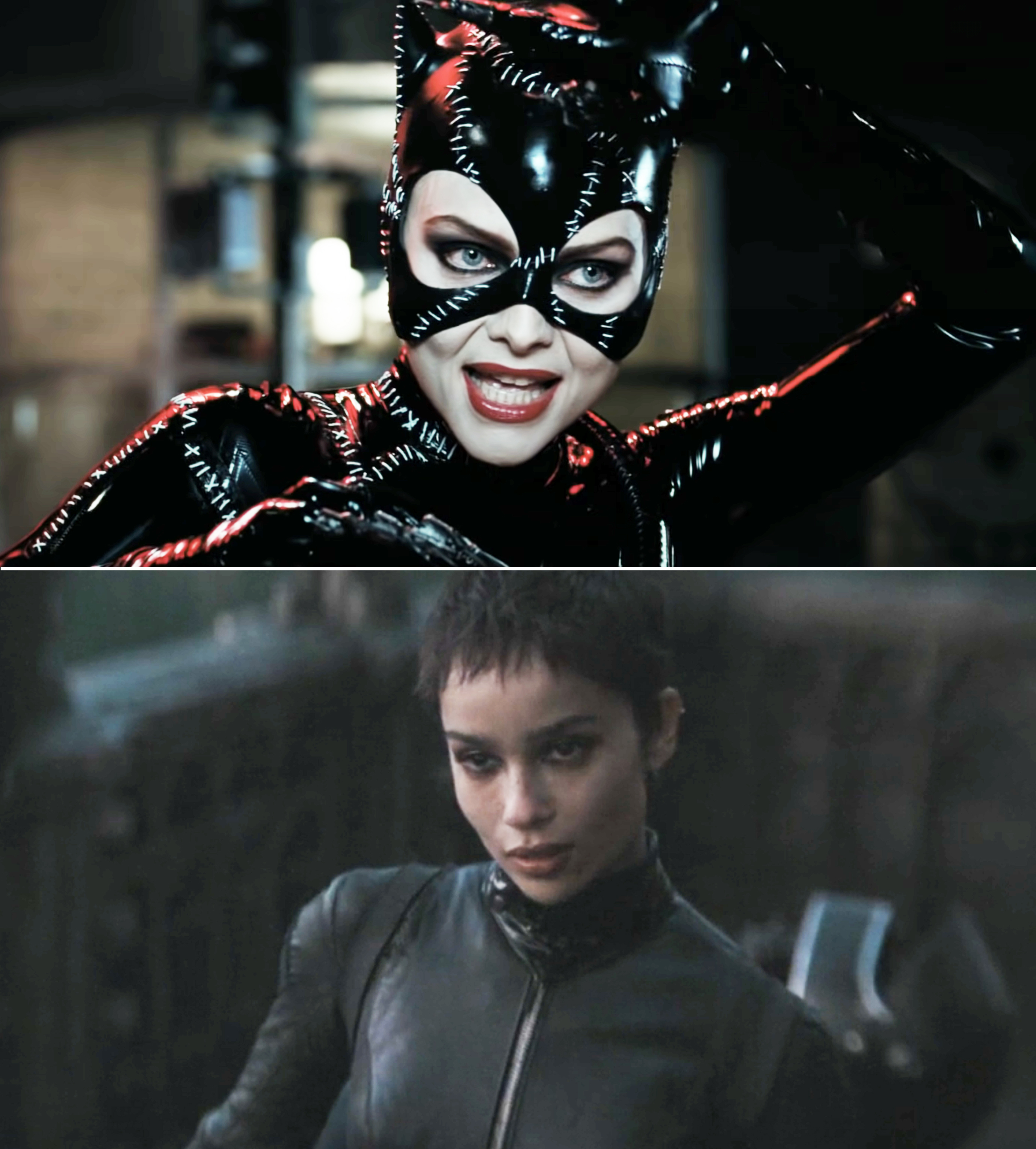 Michelle, wearing a mask, and Zoë as Catwoman