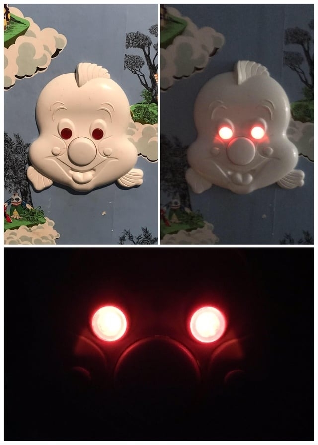 character face as the night light but it has red eyes and looks scary