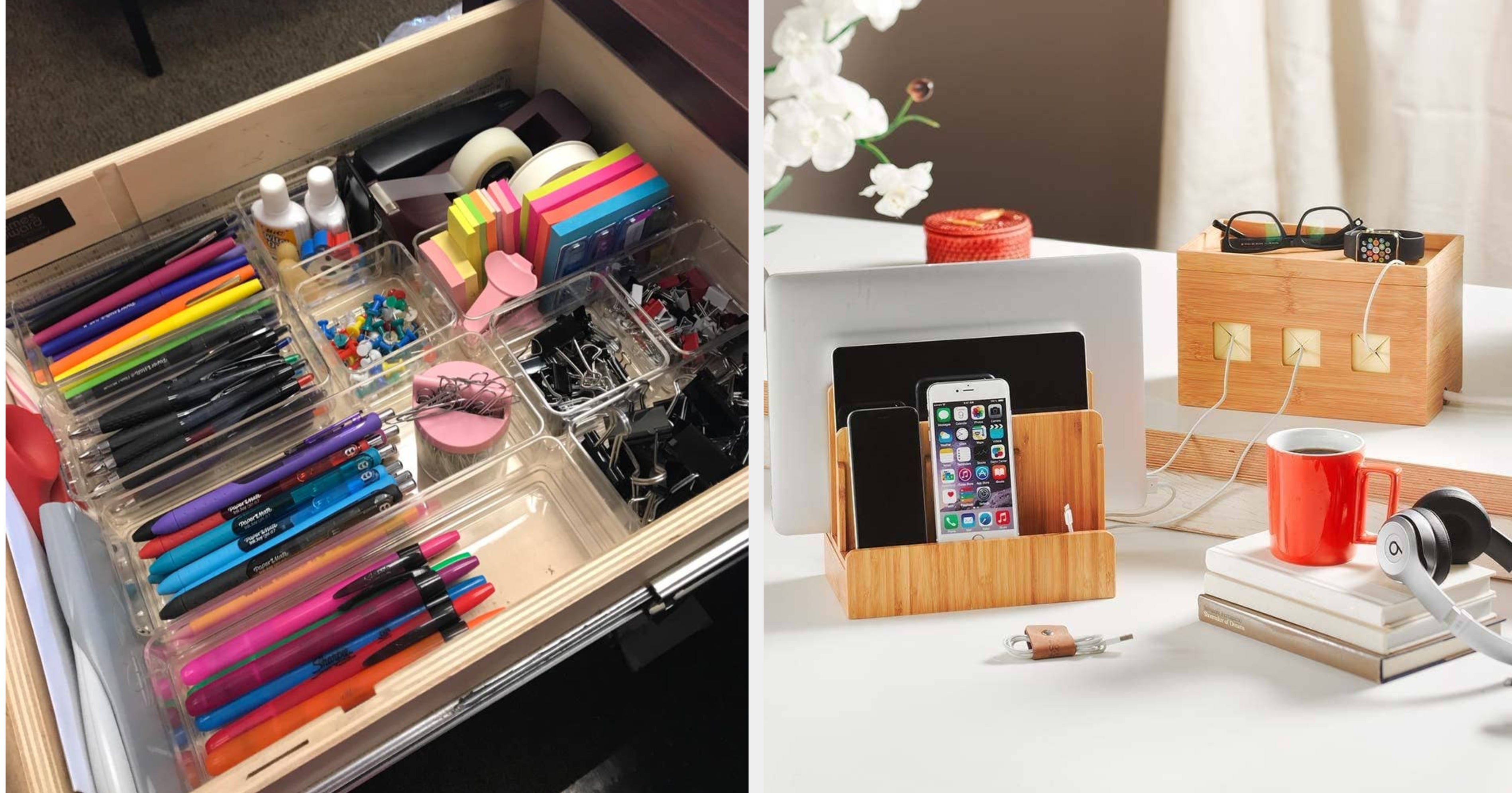 desk organizer office workspace storage box accessory caddy stand tray