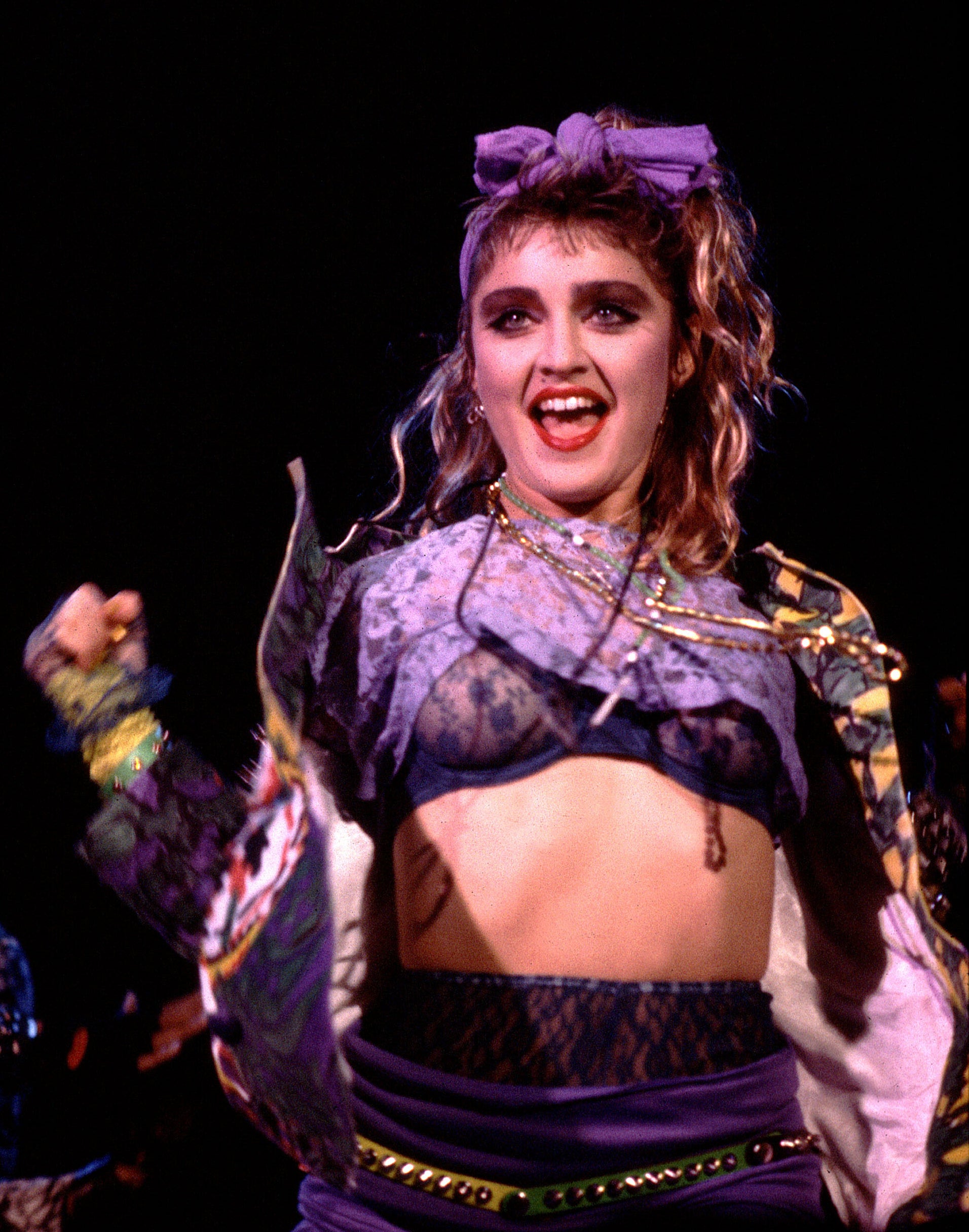 madonna on stage in the 80s