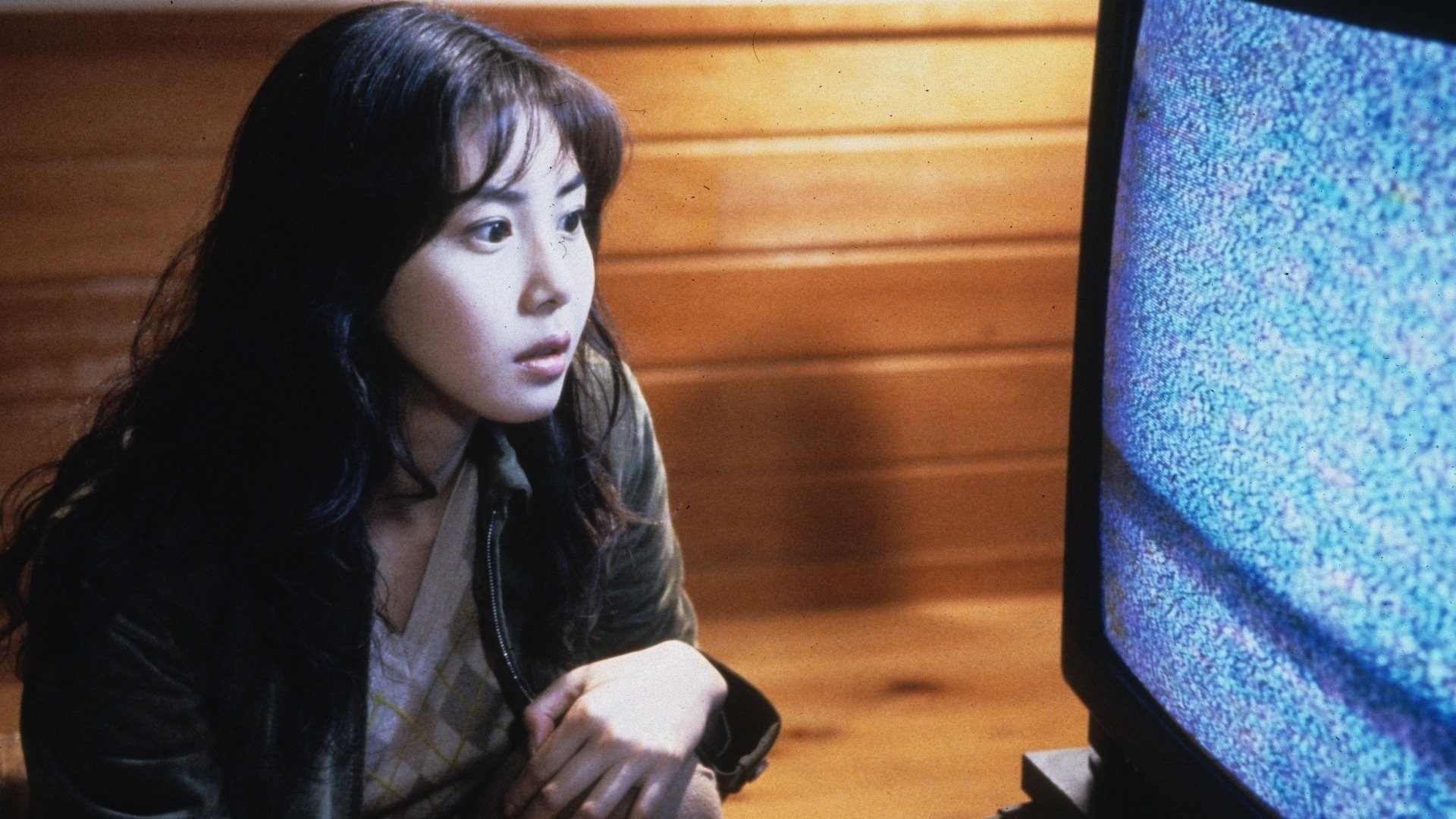 Nanako Matsushima staring at television static.