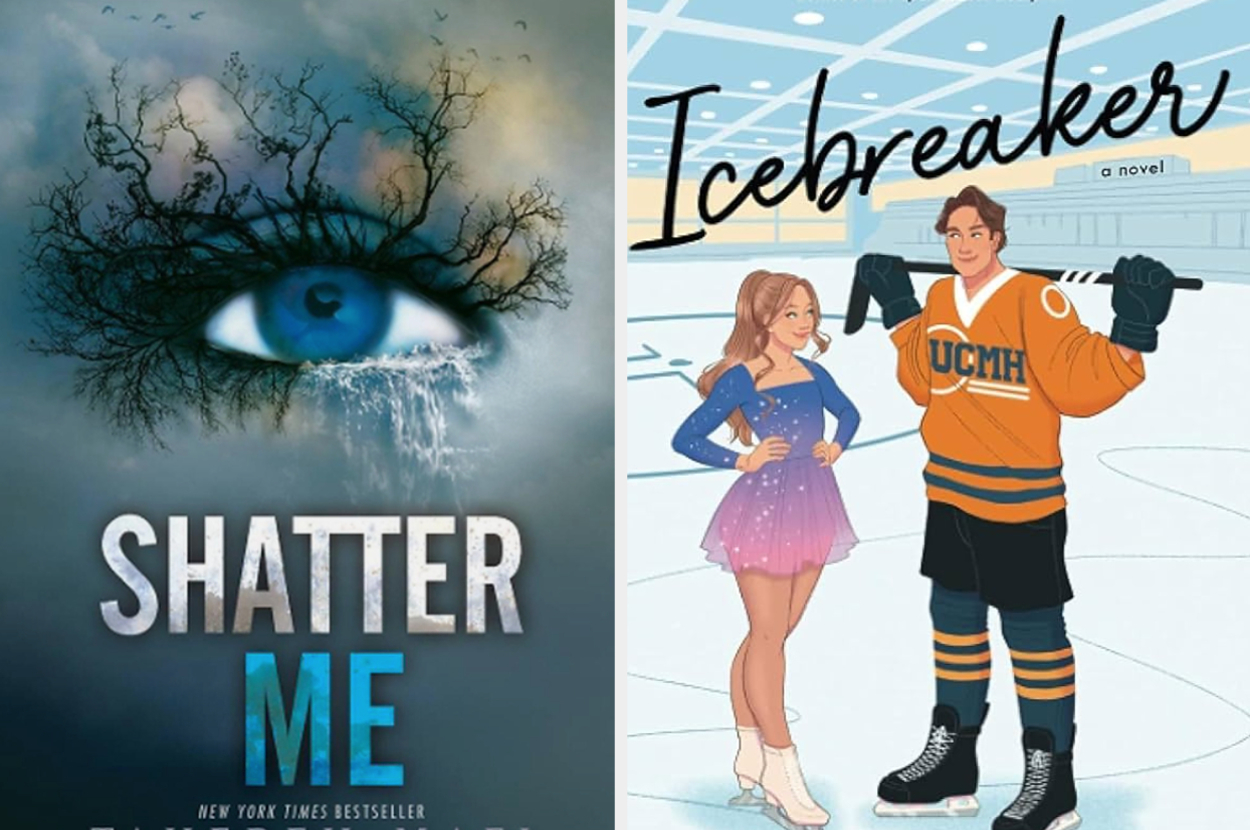 "Shatter Me" and "Icebreaker" book covers.
