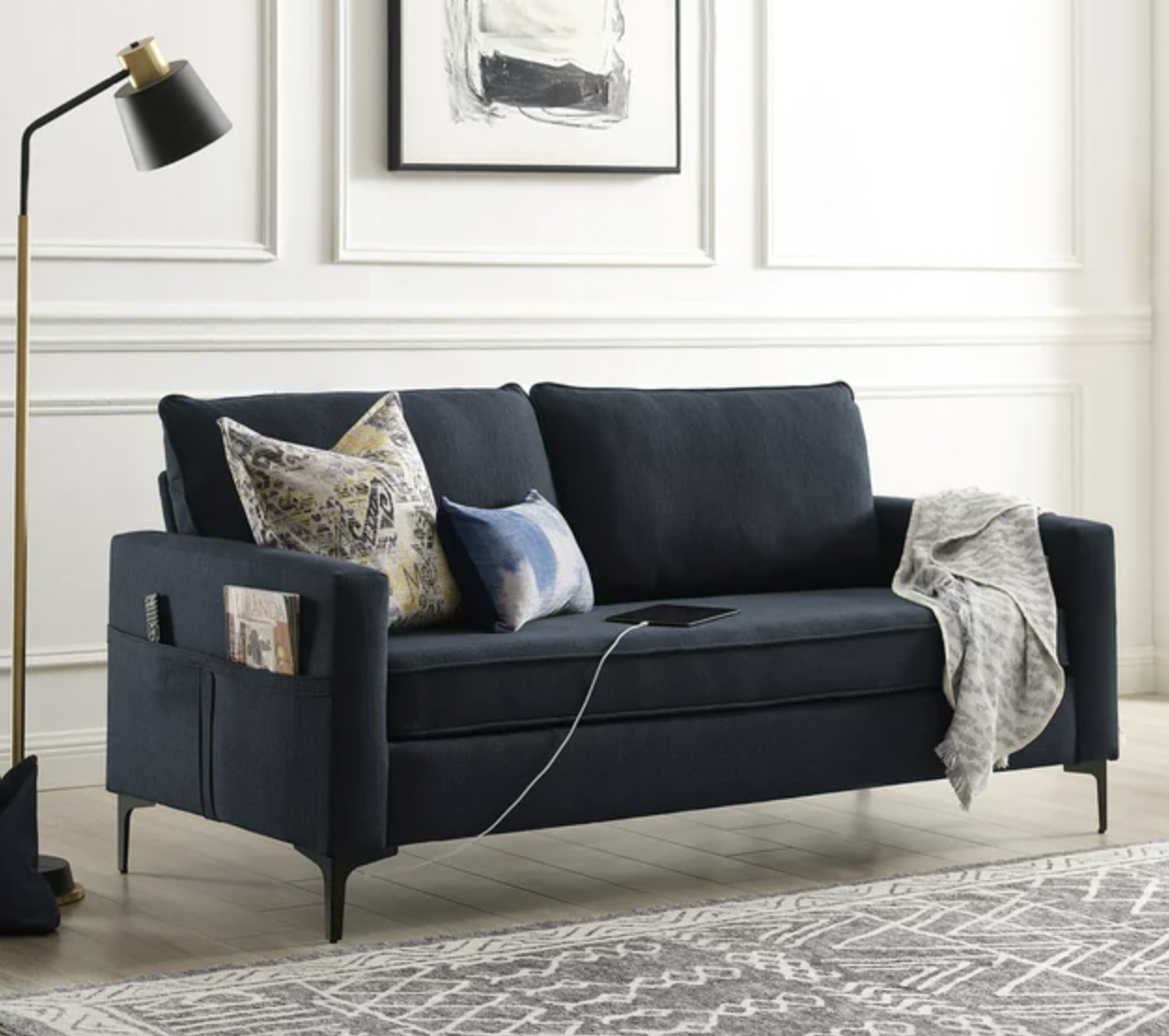 the couch in navy