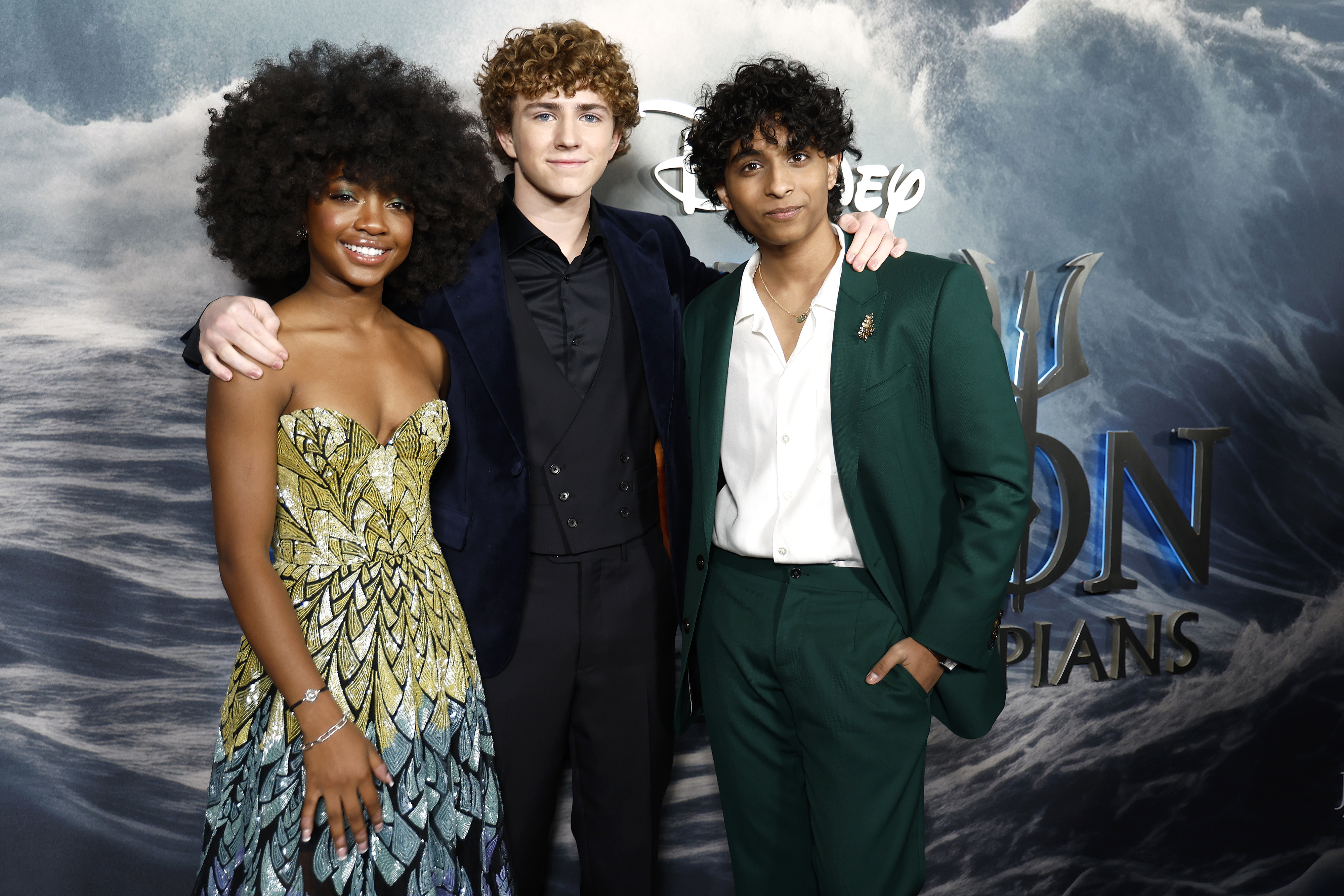 The cast of Percy Jackson on the red carpet