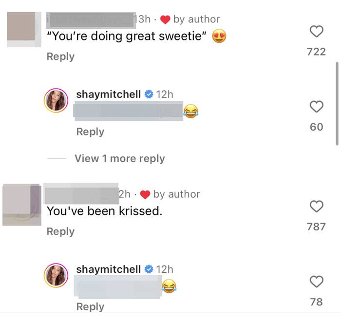 Shay replied with the laughing, crying emoji