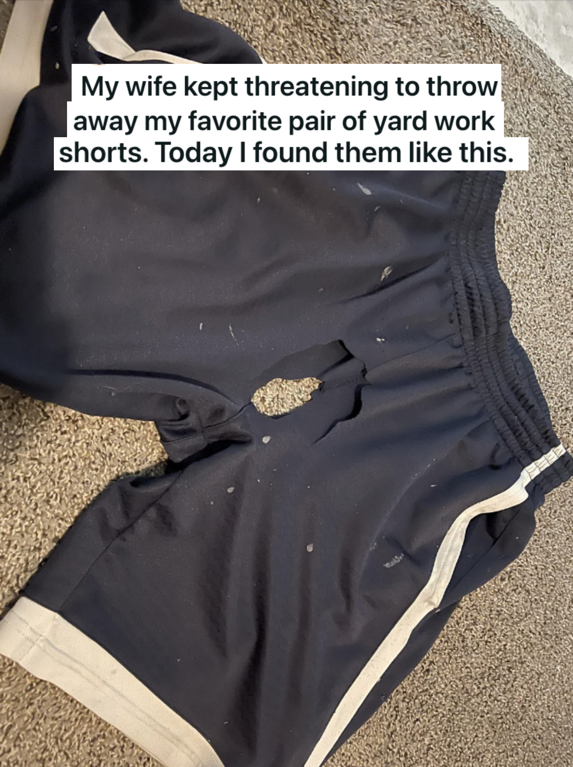 shorts with holes cut into them