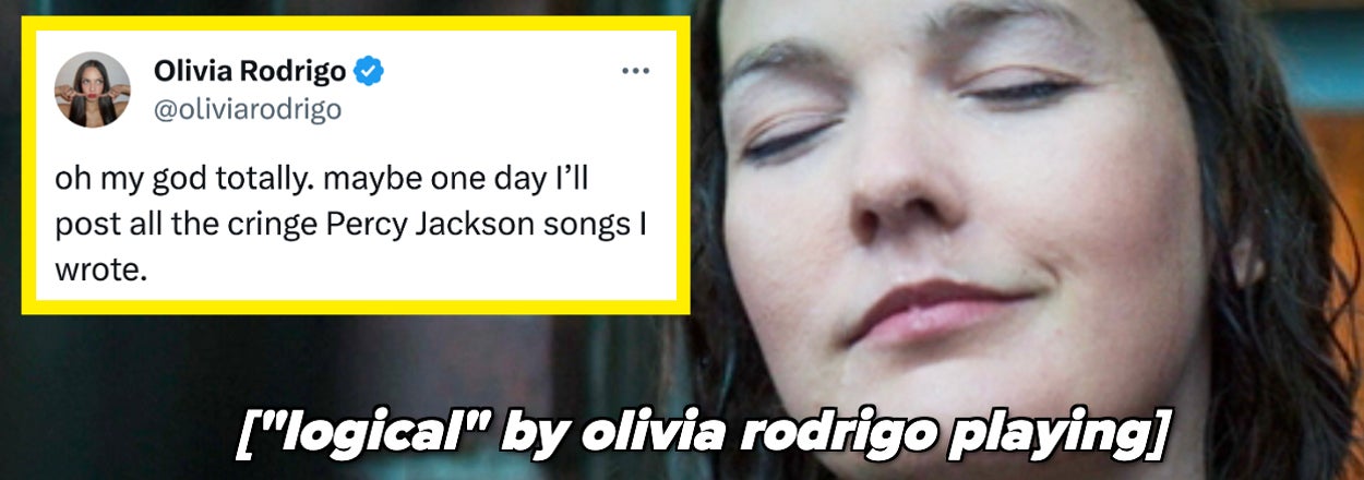 Sally Jackson in Percy Jackson and a tweet by Olivia Rodrigo