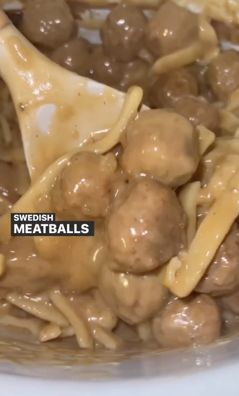 the meatballs and egg noodles