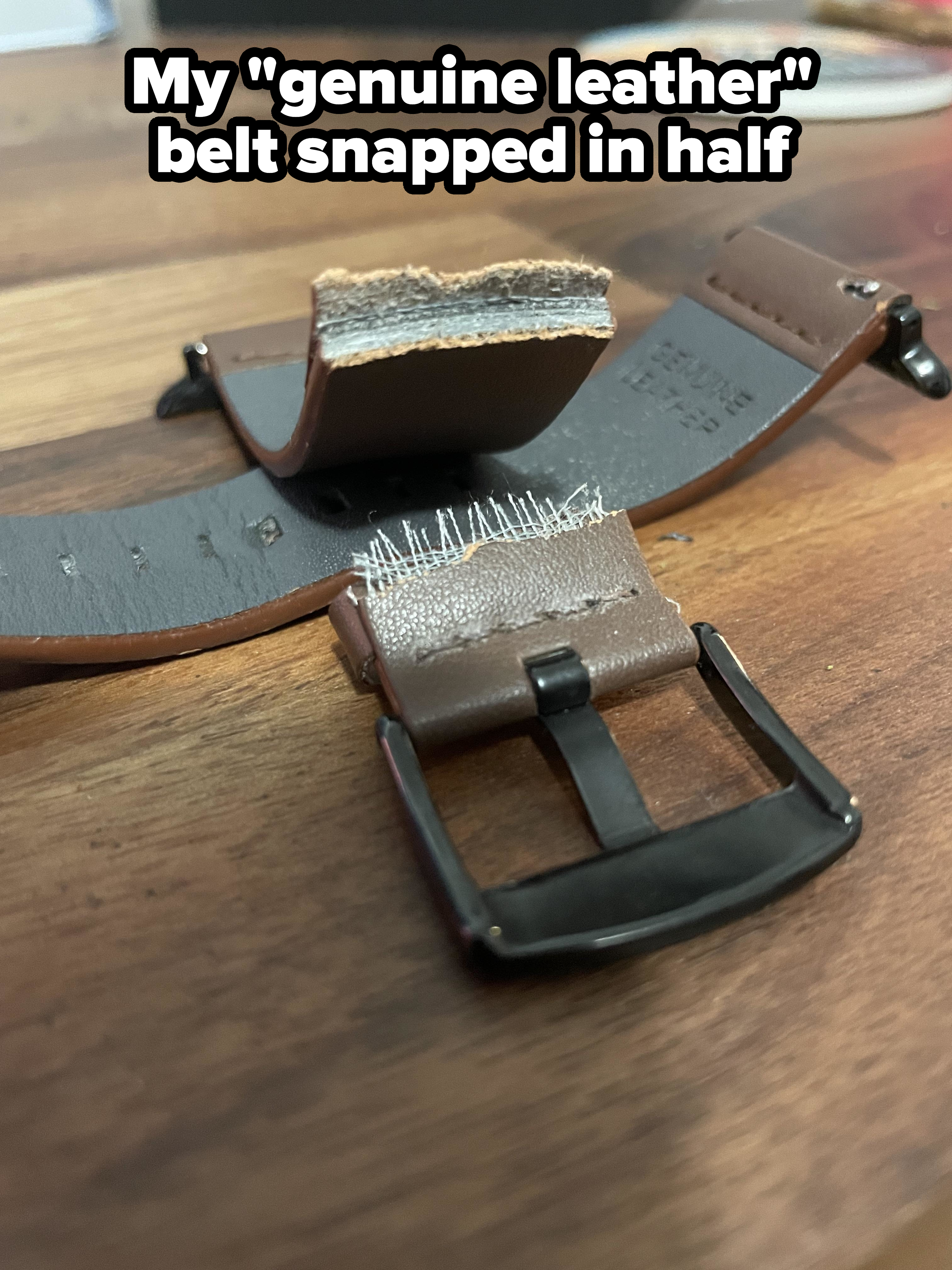 a broken leather belt