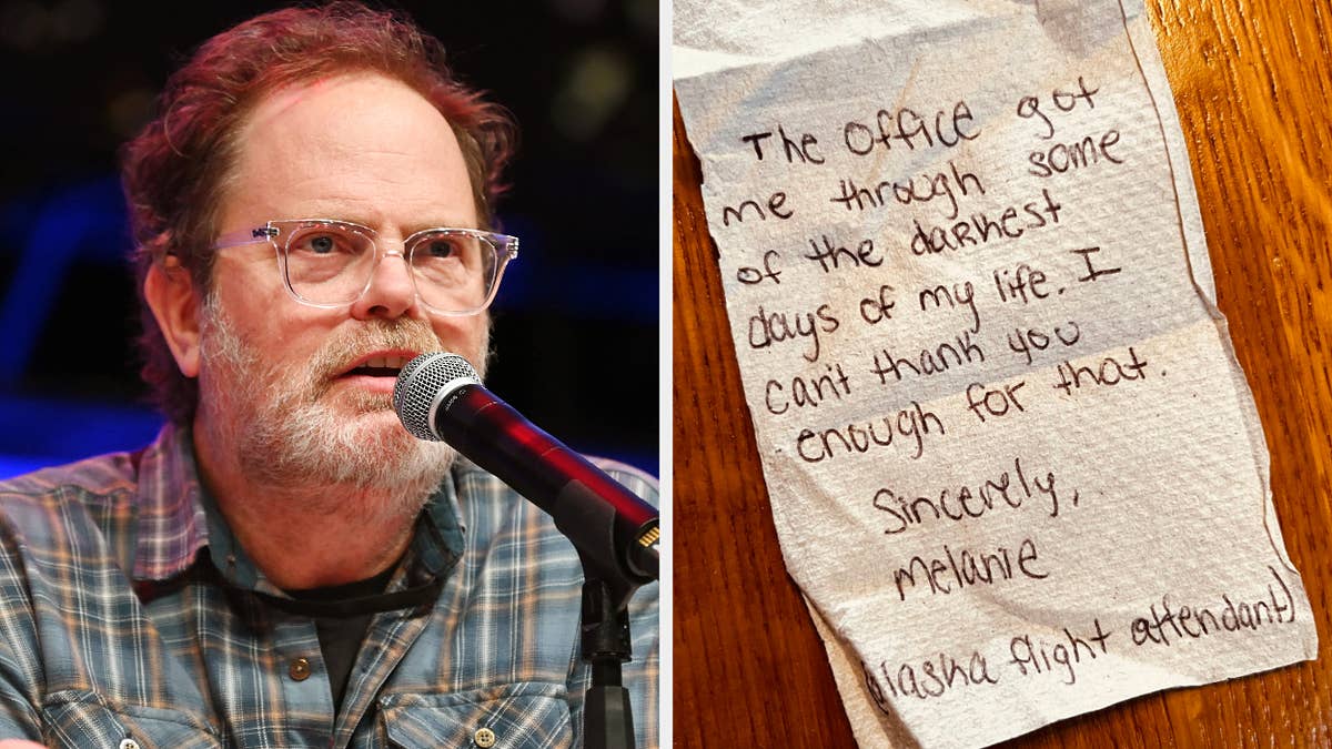 The note, written on a napkin, was dropped onto Wilson's lap during an Alaska Airlines flight.