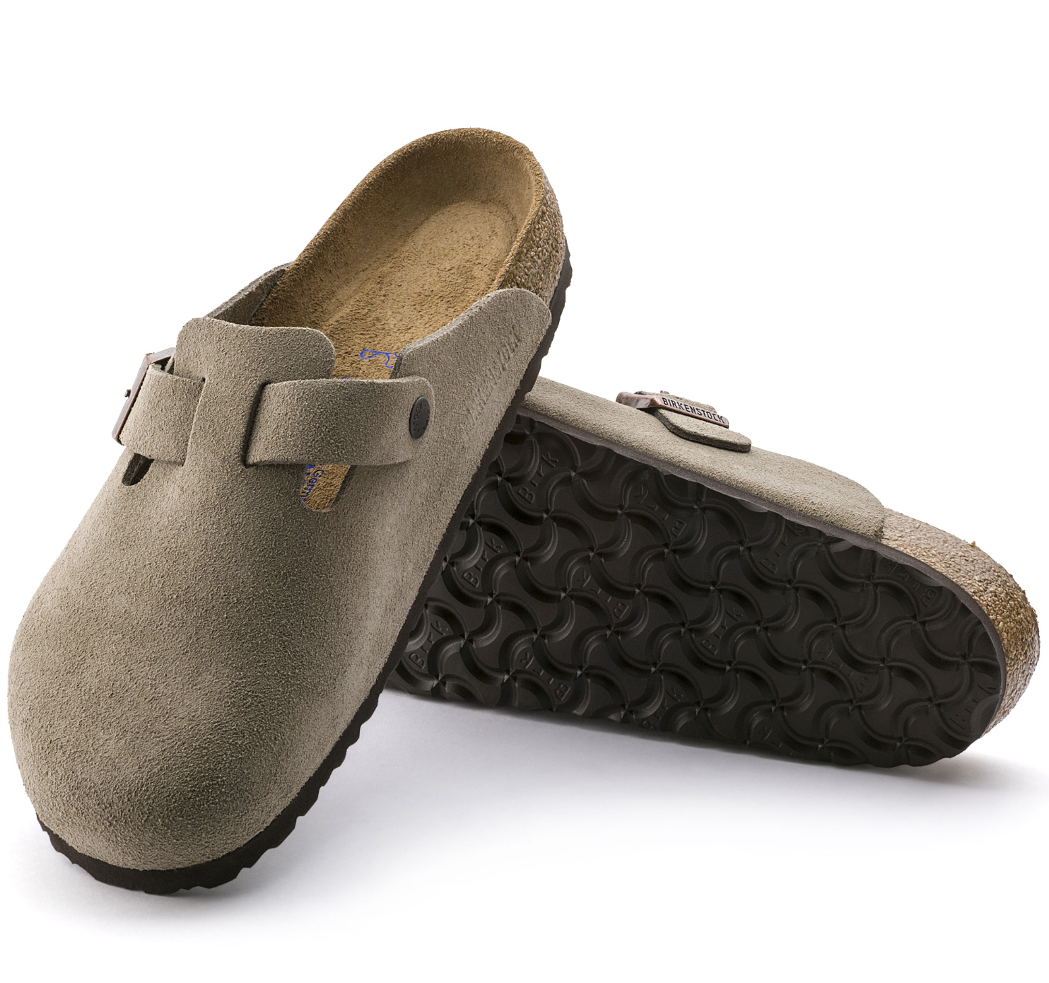 The gray Birkenstock shoes