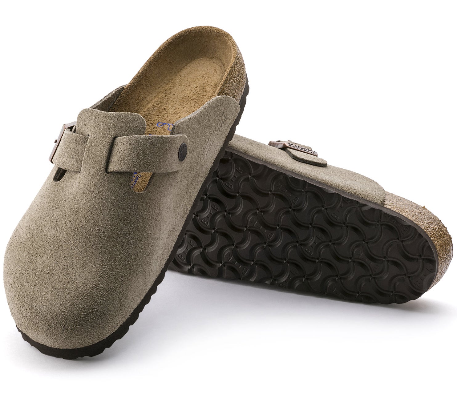 The gray Birkenstock shoes