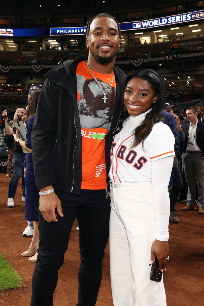 Jonathan Owens and Simone Biles