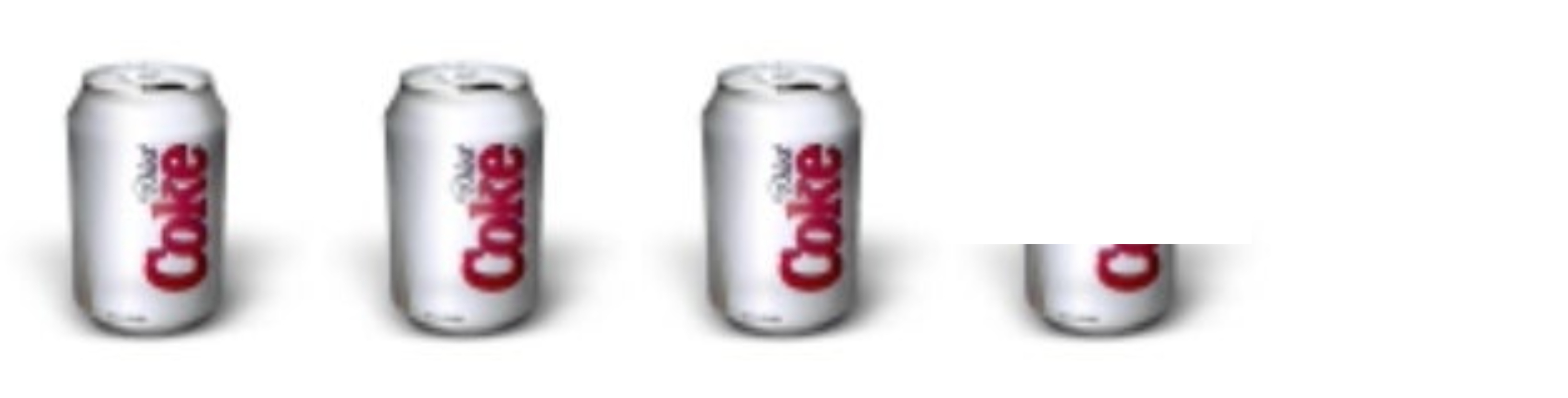 Three and a fifth Diet Coke emojis representing rating stars