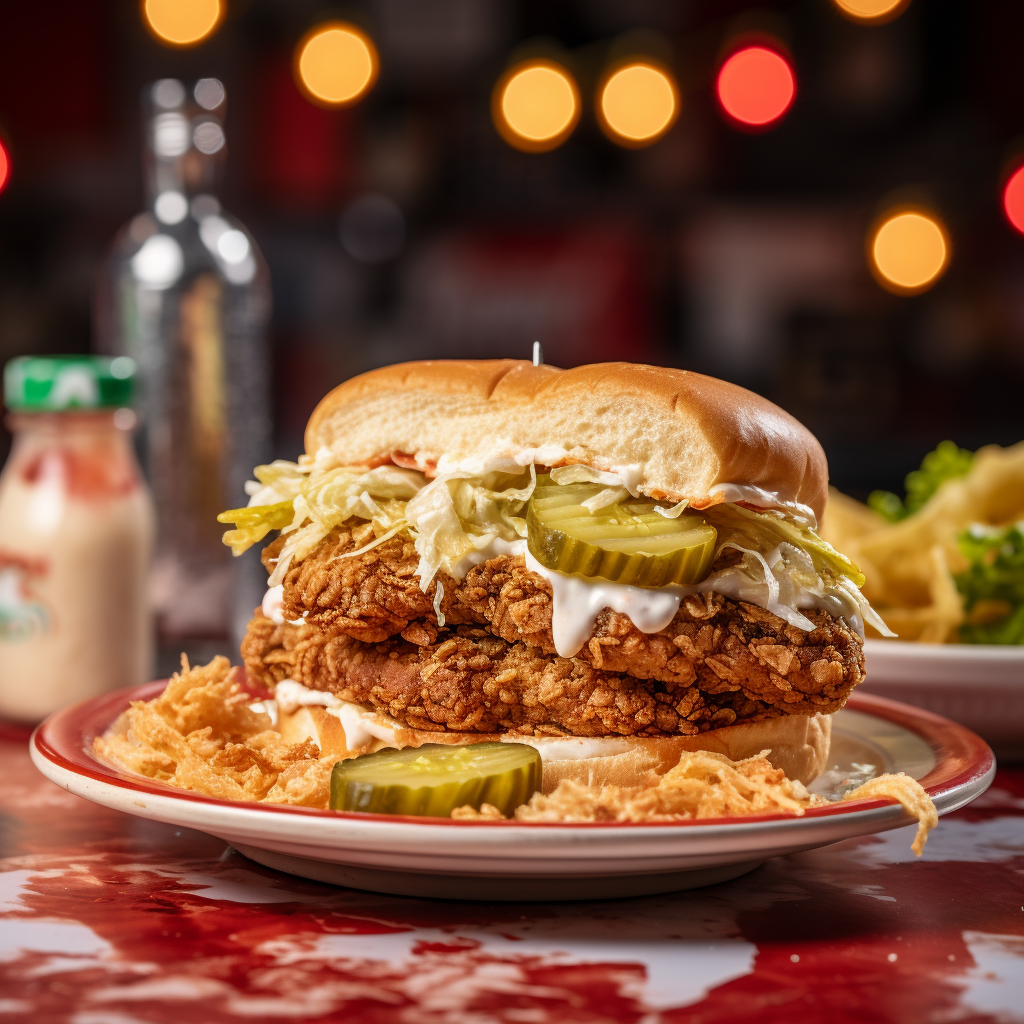 chicken sandwich with pickles