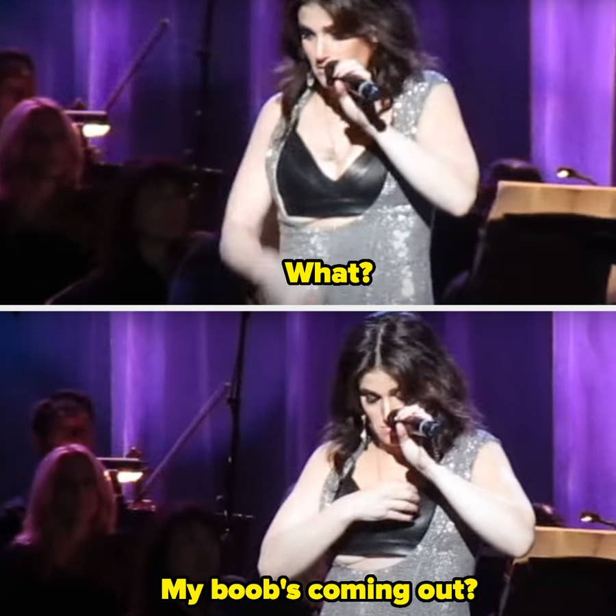 Idina Menzel's Boob Falls Out At Radio City Music Hall 