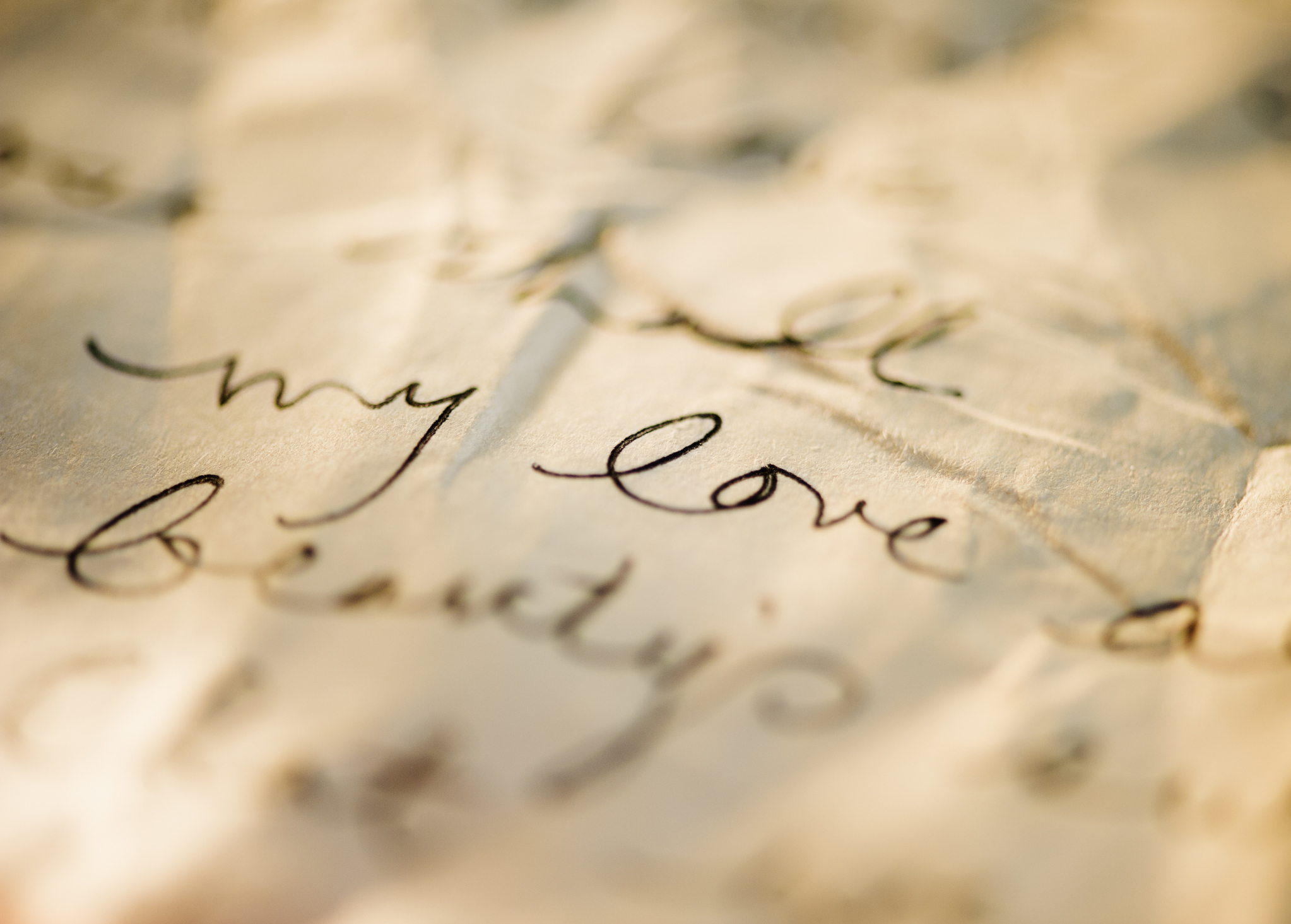 "my love" written in cursive