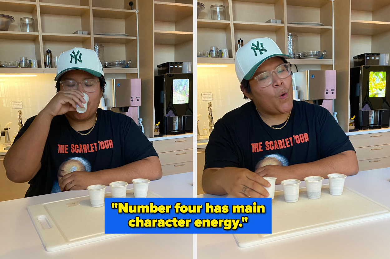 A tester drinking a cup of Diet Coke and saying &quot;Number four has main character energy&quot;