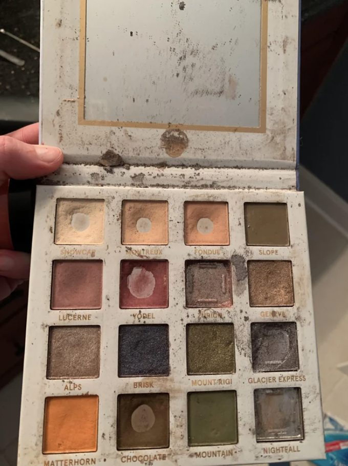 a messed-up makeup palette