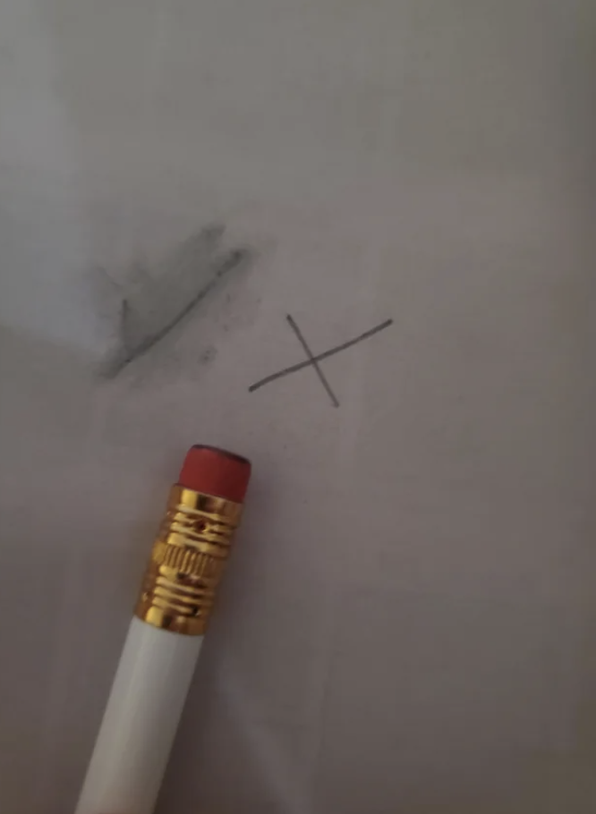 a pencil with a bad eraser