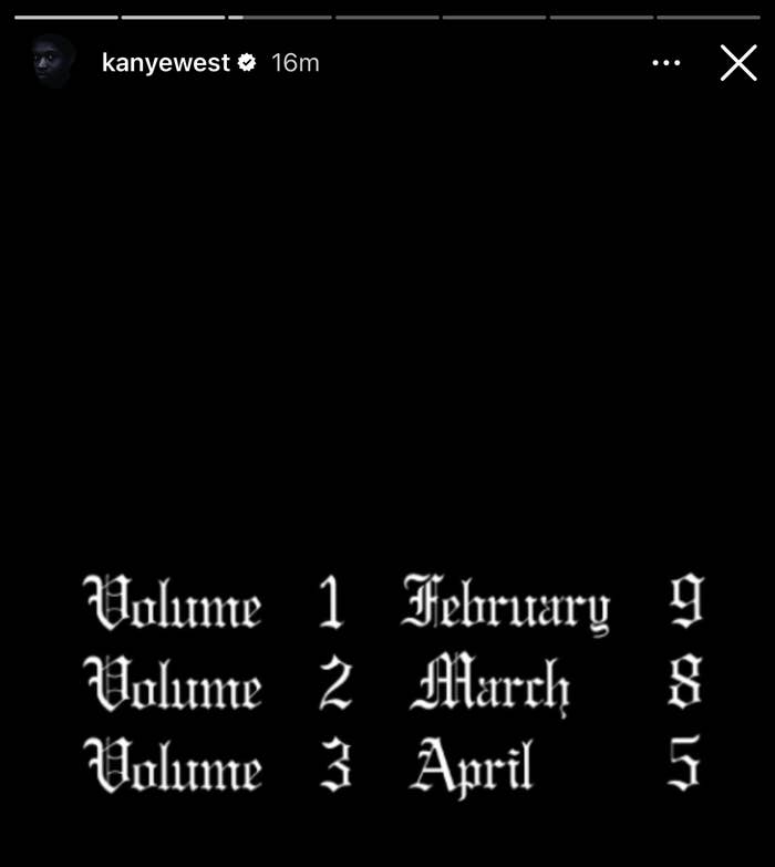 kanye west instagram screenshot