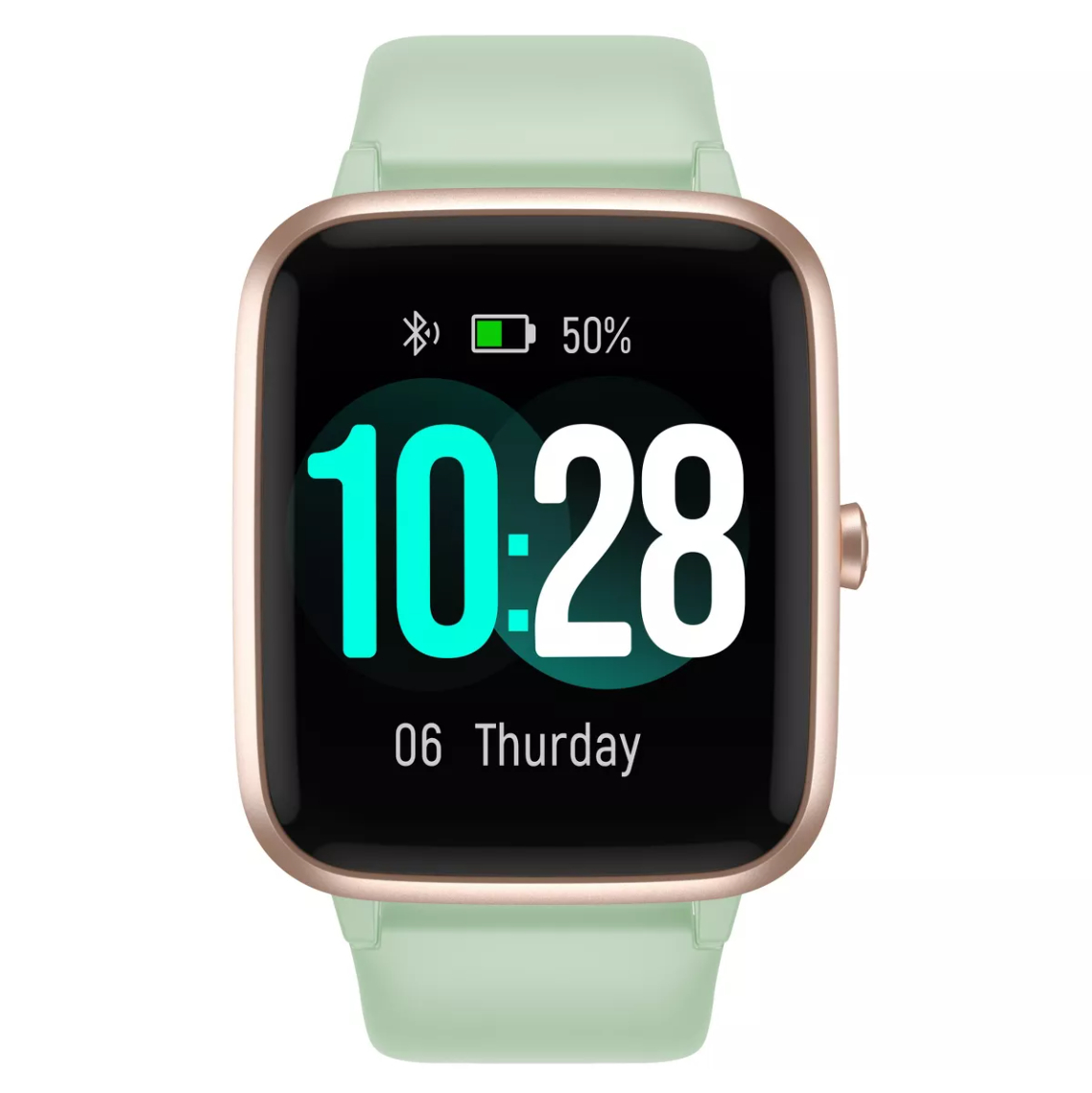 the mint green smartwatch