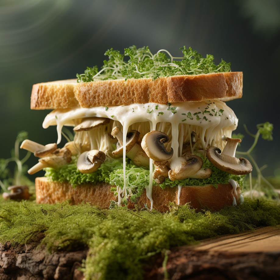 mushroom and cheese sandwich