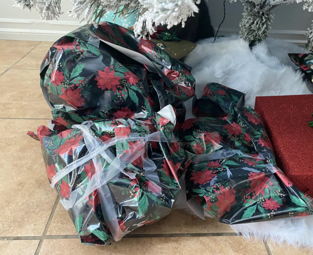 badly wrapped Christmas presents