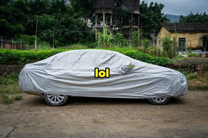 tarp over a car