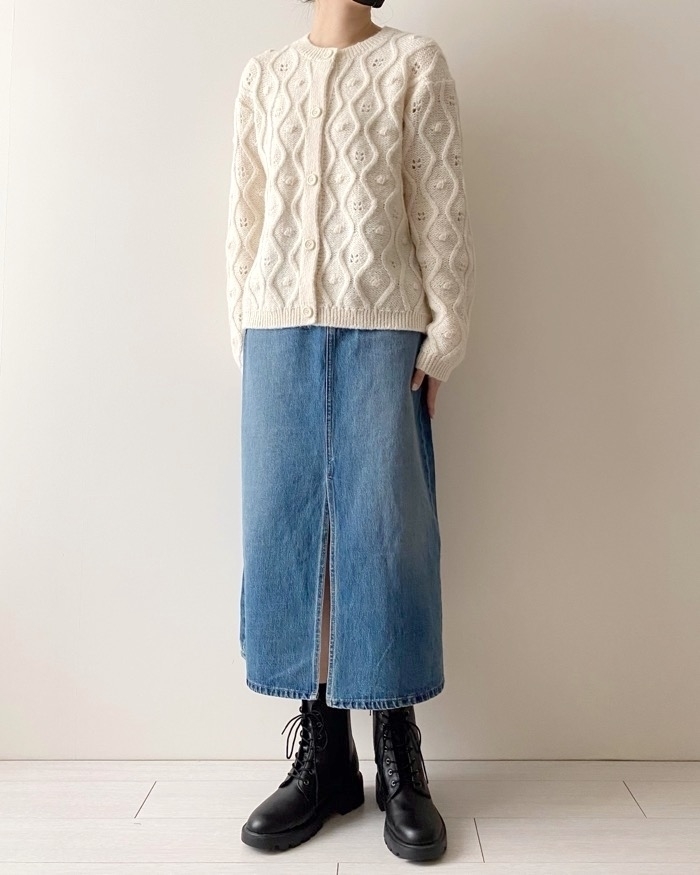 ユニクロのオススメのスカート「デニムロングスカート（丈標準83～87cm）」