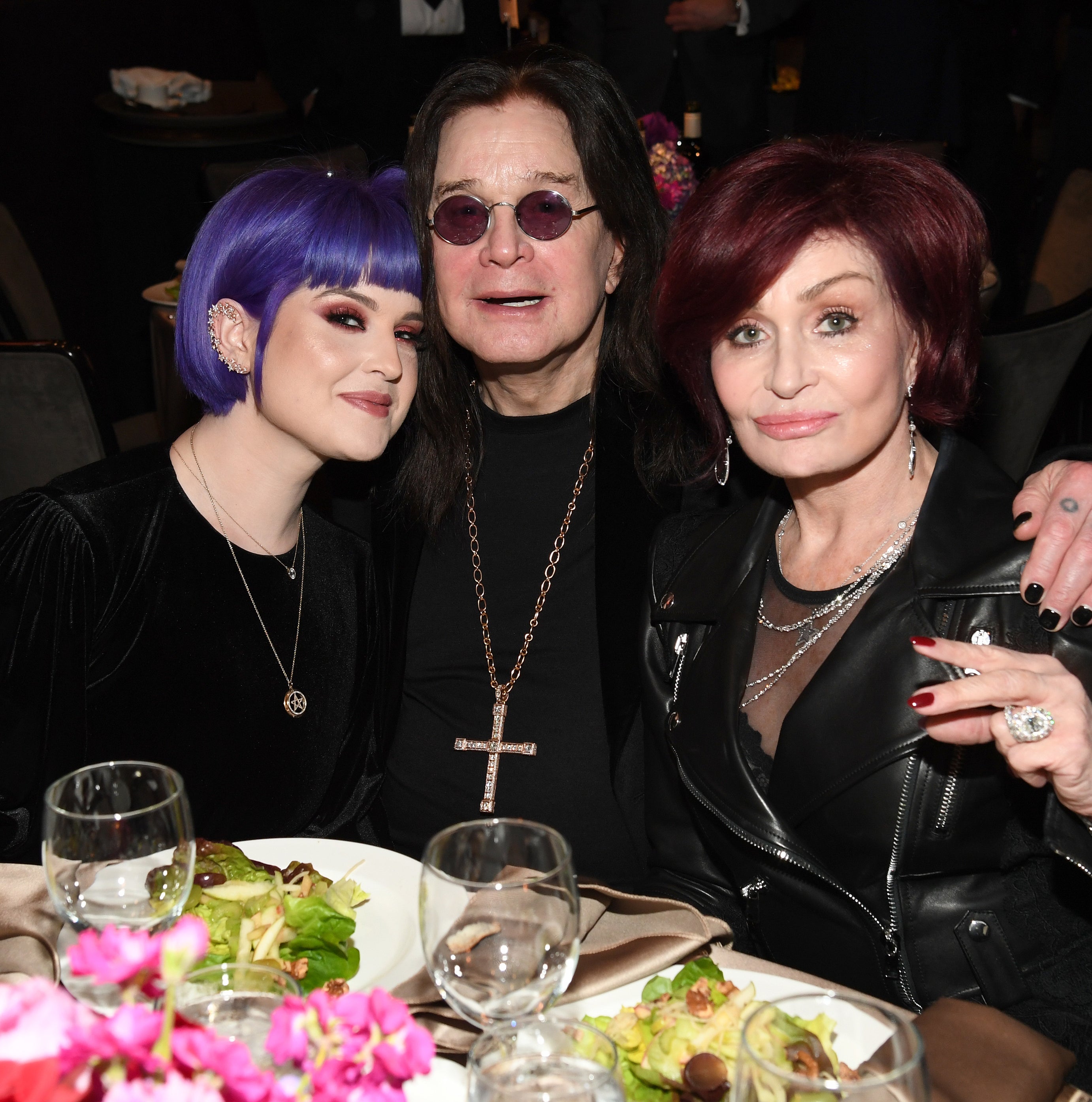 Ozzy and Sharon with their daughter Kelly at an event