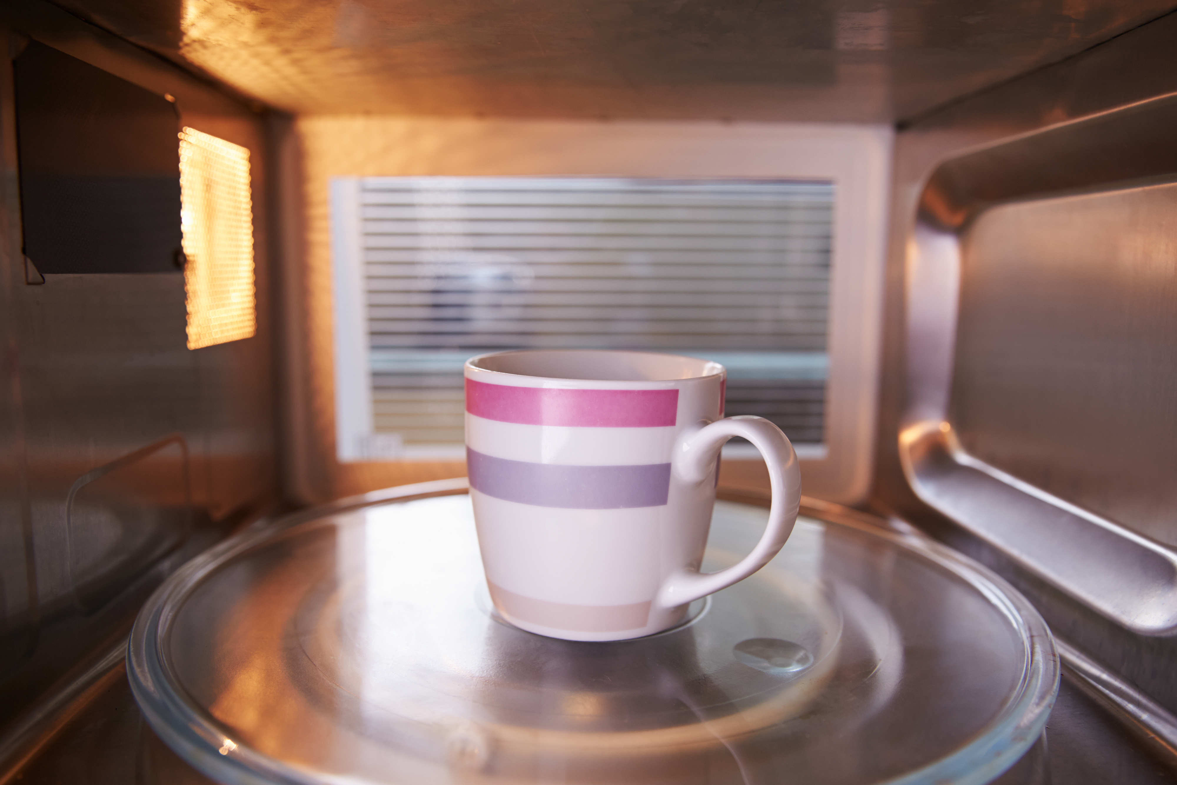A mug in a microwave