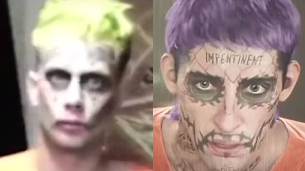 The man went viral a few years ago for mugshots that showed his face tattoos and dyed hair.