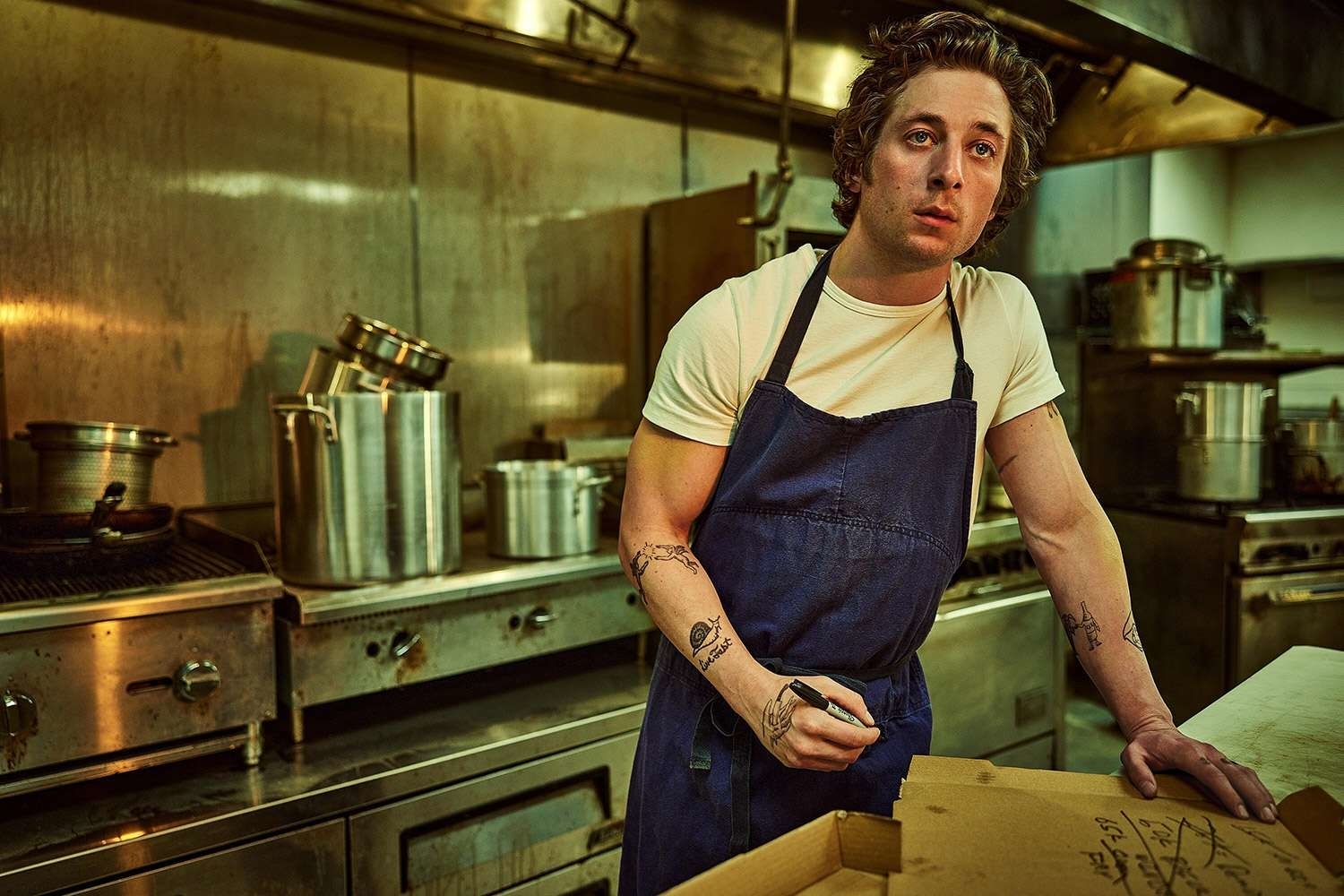 Jeremy Allen White in the kitchen in &quot;The Bear&quot;