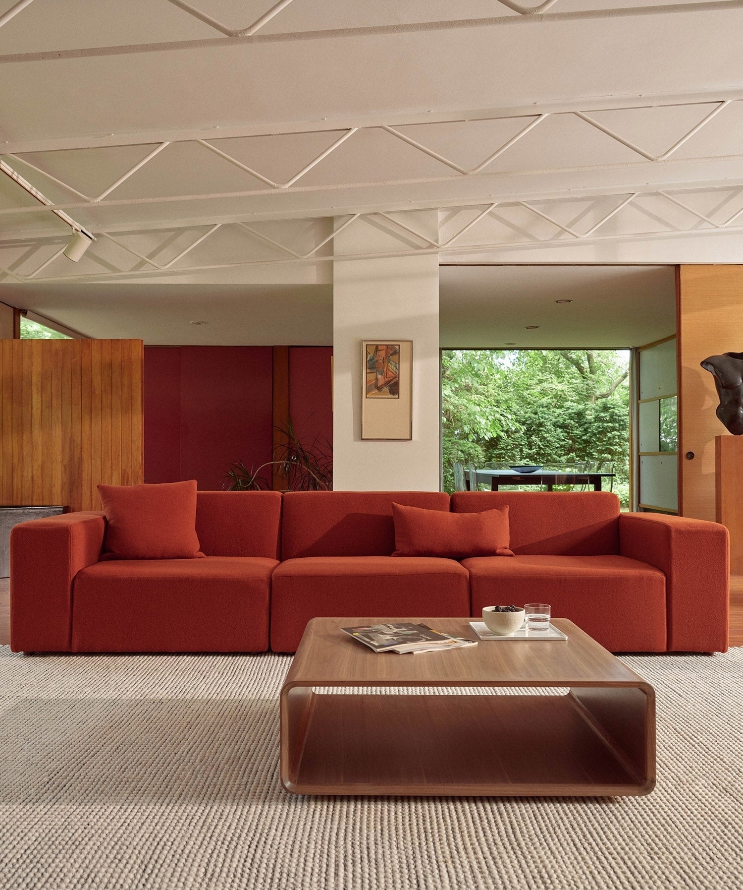 the red sectional