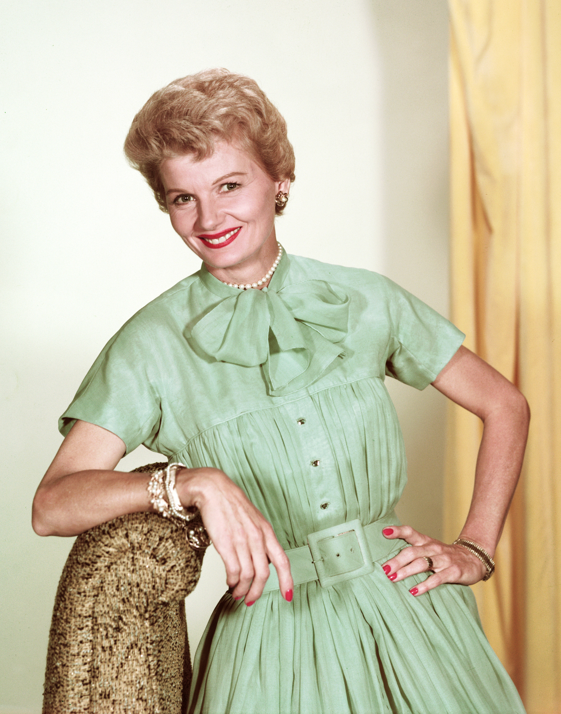 Barbara Billingsley as June Cleaver in the 1950s sitcom Leave It to Beaver