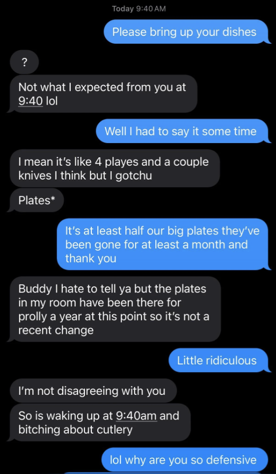 "I'm not disagreeing with you"