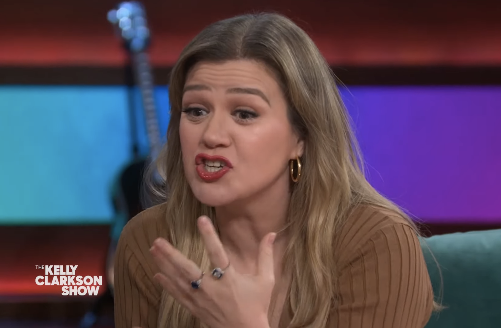 Close-up of Kelly on Kelly's show