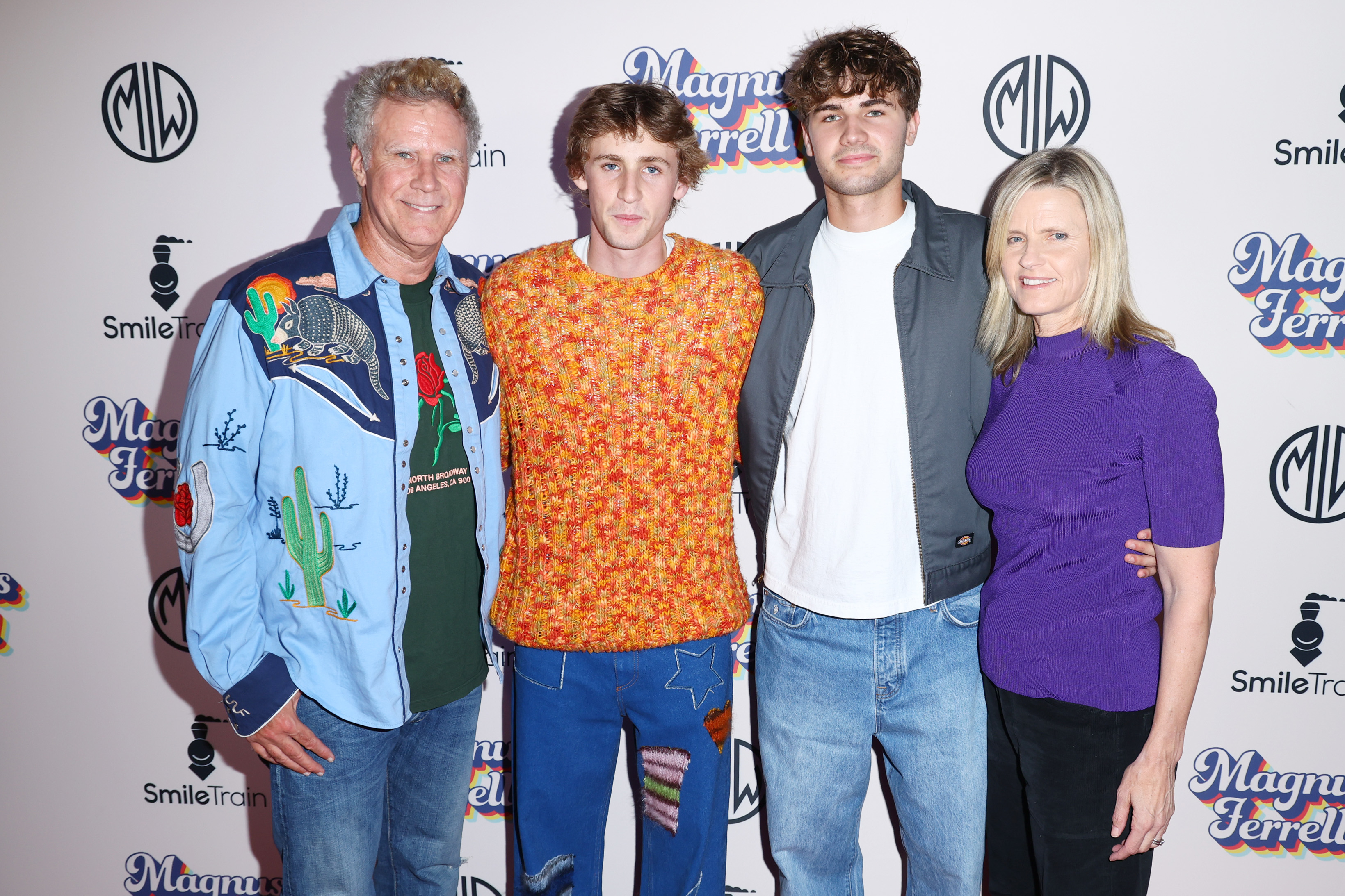 With their children at a media event