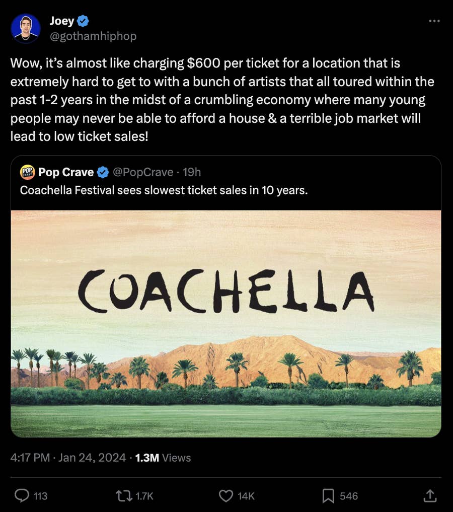 Coachella Ticket Sales Are Reportedly Historically Slow and People