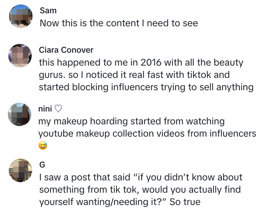 Screenshot of TikTok comments&quot;