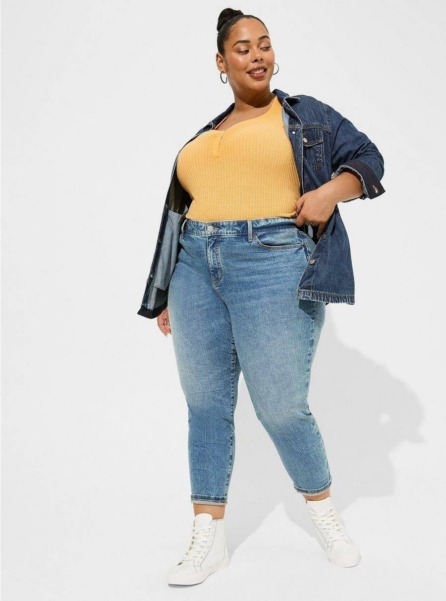 YOURS Curve Blue Stretch Cropped Jeans