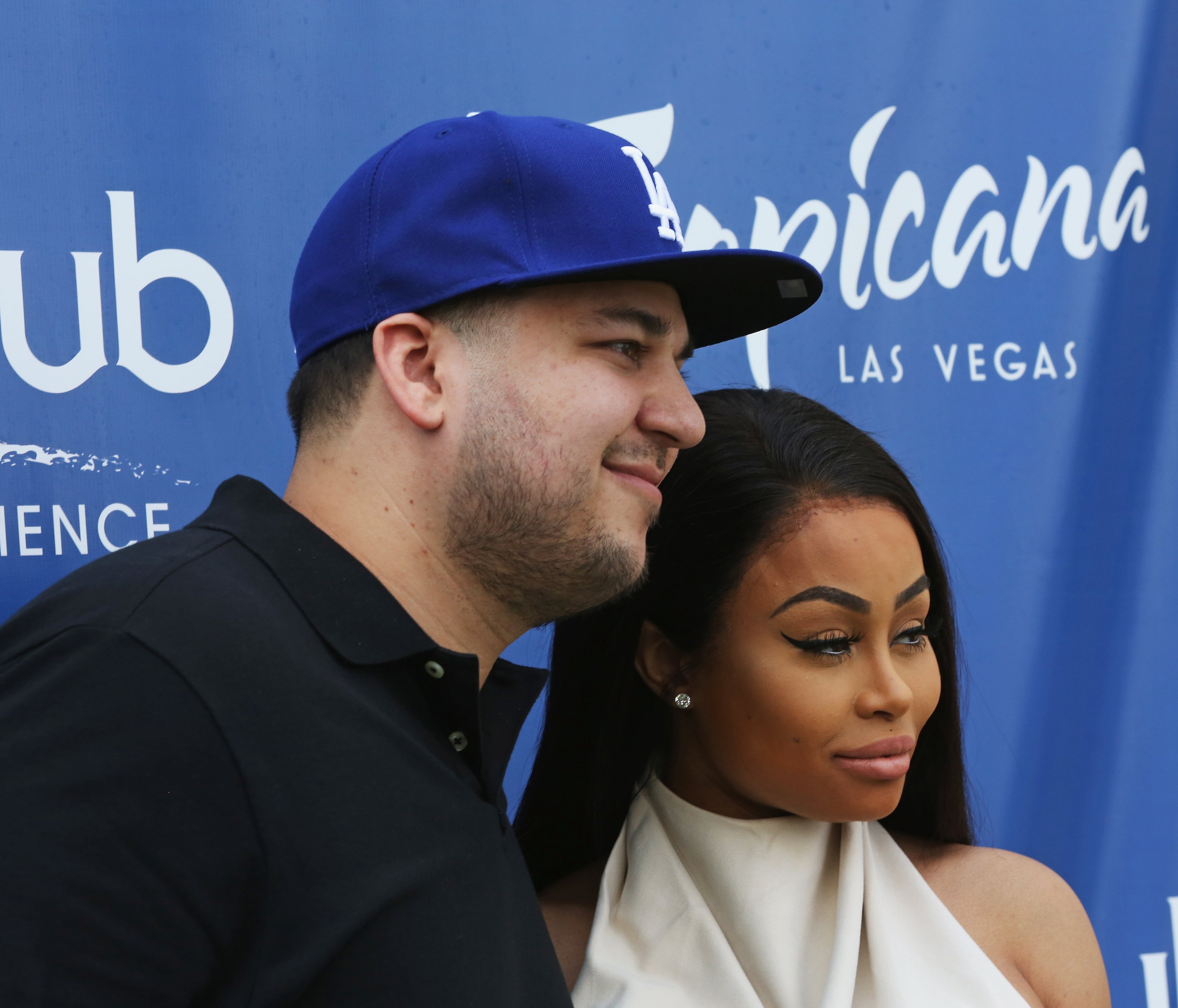 Close-up of Chyna with Rob at a media event