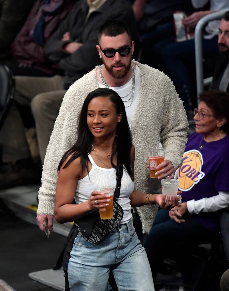Kayla and Travis together at a sports event