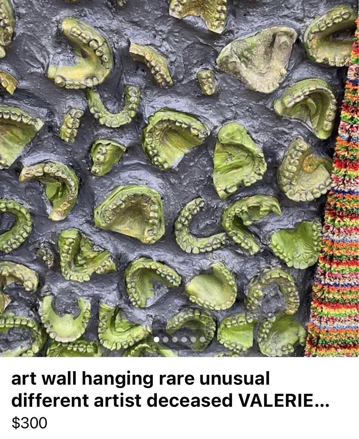 dentures used in wall art