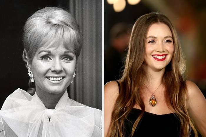Side-by-side of Debbie Reynolds and Billie Lourd