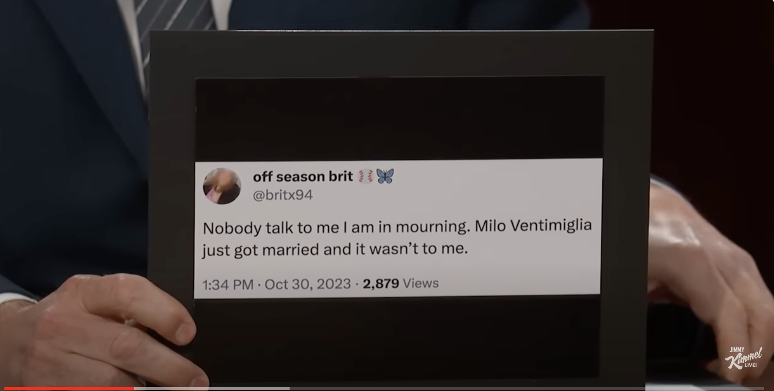 tweet says, nobody talk to me i am in mourning, milo just got married and it wasn&#x27;t to me