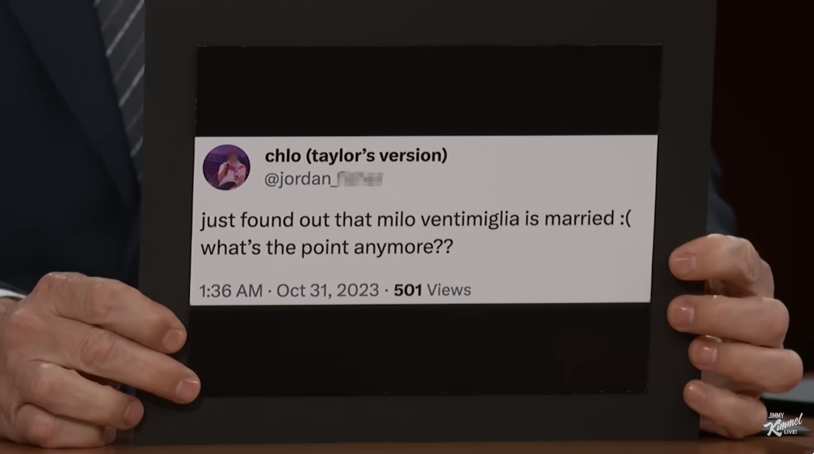 just found out that milo is married, what&#x27;s the point anymore