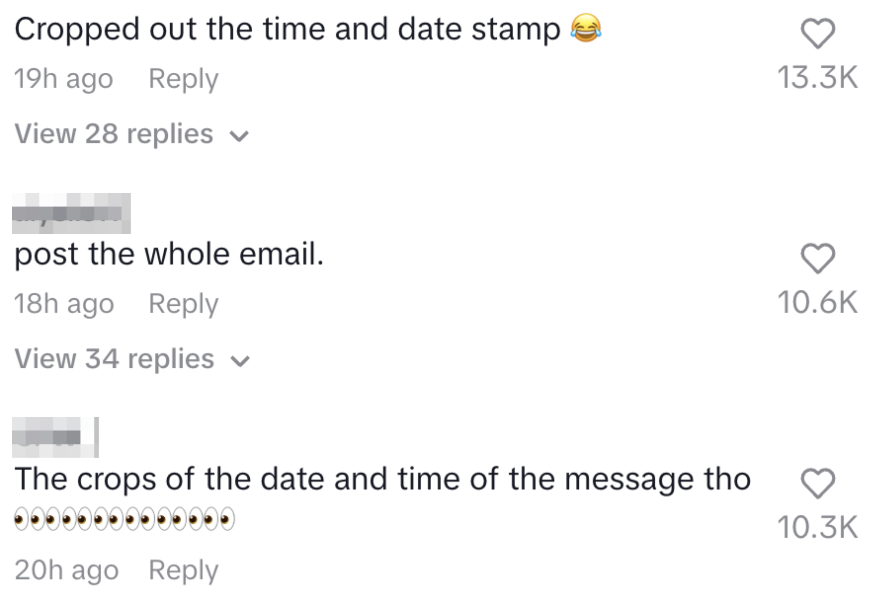 cropped out the date and time stamp. post the whole email. the crops of the date and time of the message tho