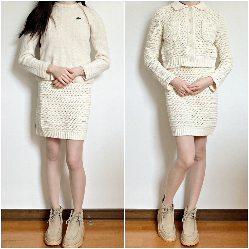 GU（ジーユー）のおすすめスカート「ブークレニットミニスカート+E」